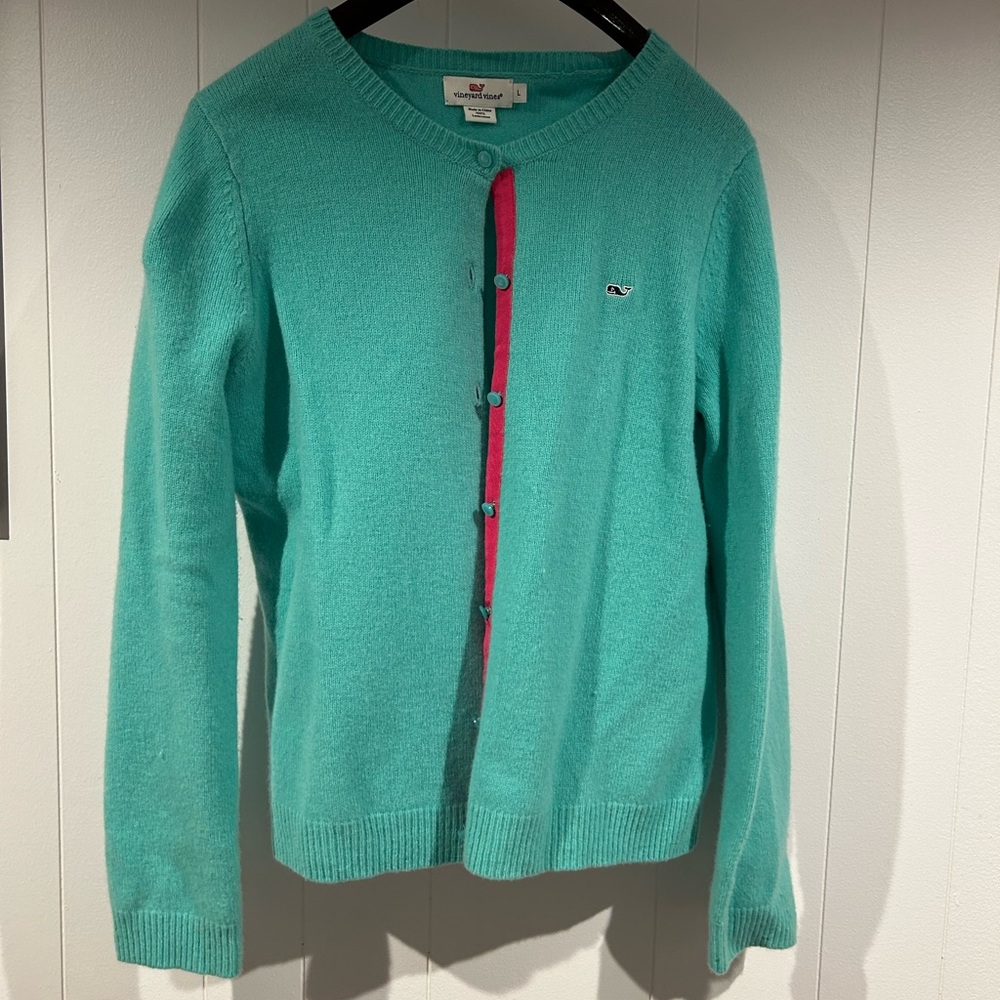 Vineyard Vines Teal Cardigan